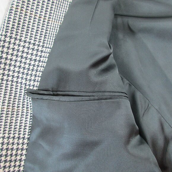 Brooks Brothers Blazer Jacket Mens Gray Houndstooth Plaid Formal Single Breasted - Picture 5 of 10